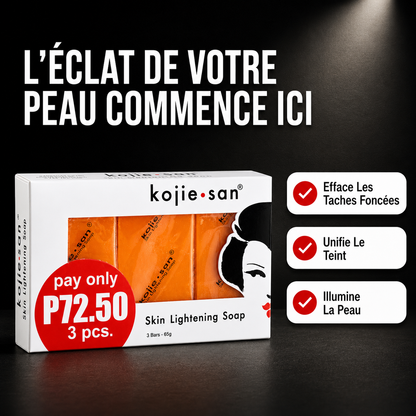 Savon KOJIC SAN  (65g*3 ) 100% Authentique — Visage & Corps
